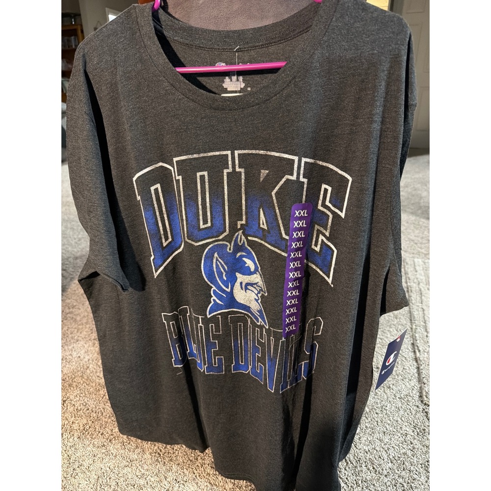 Champion Duke Blue Devils T-Shirt Mens XXL Charcoal Gray Graphic Tee NWT